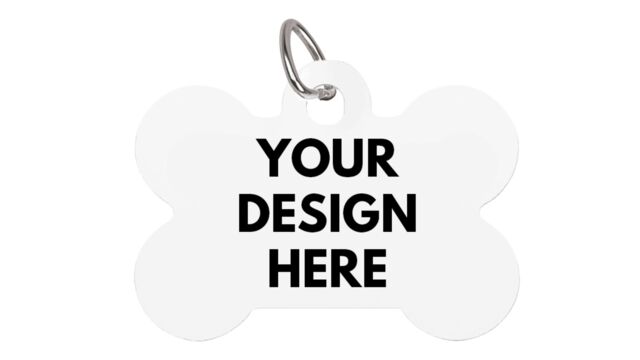 Custom dog tags with logo — personalized pet ID tags in various shapes and colors by CheapBulkPrint