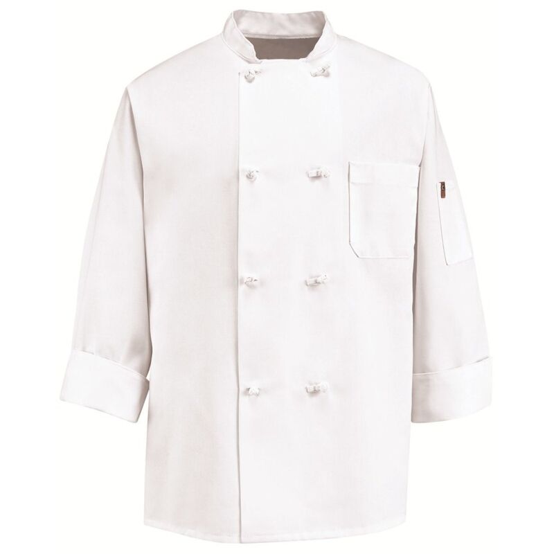 Eight Knot Button Chef Coat with Thermometer Pocket Thumbnail