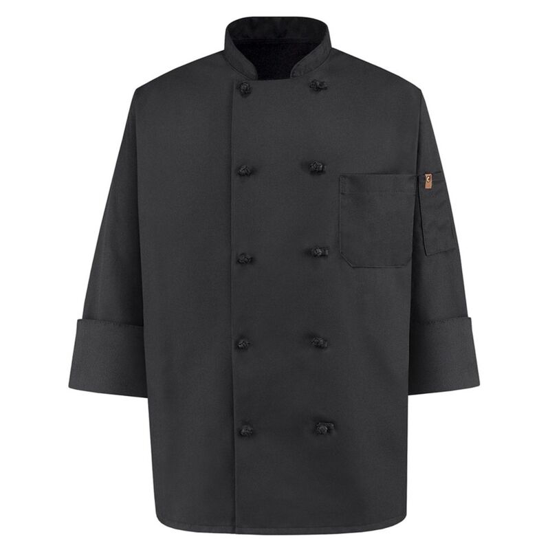 Black Knot Button Chef Coat Thumbnail